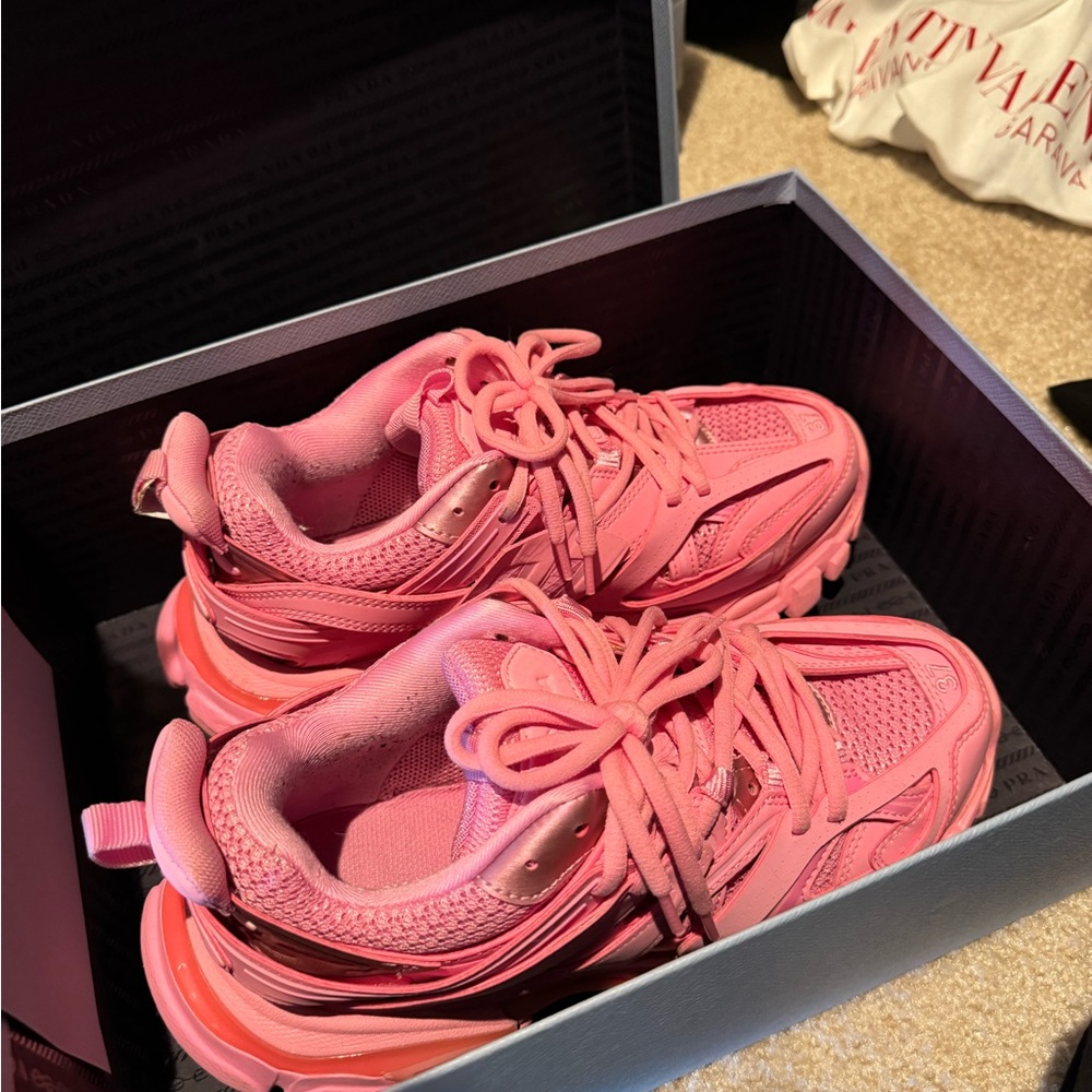 Vibrant Pink Lace-Up Sneakers